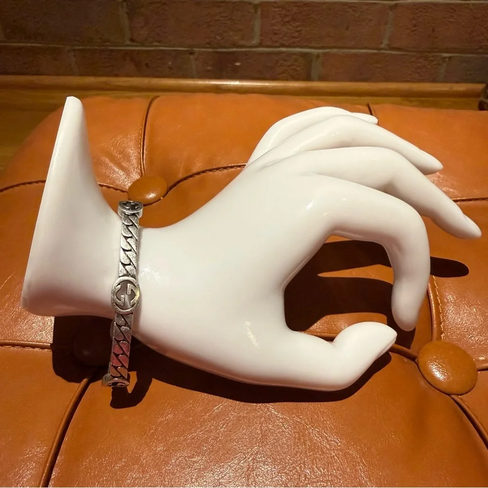 Gucci Silver-tone Double G Horsebit Cuff Bracelet - Picture 3 of 6